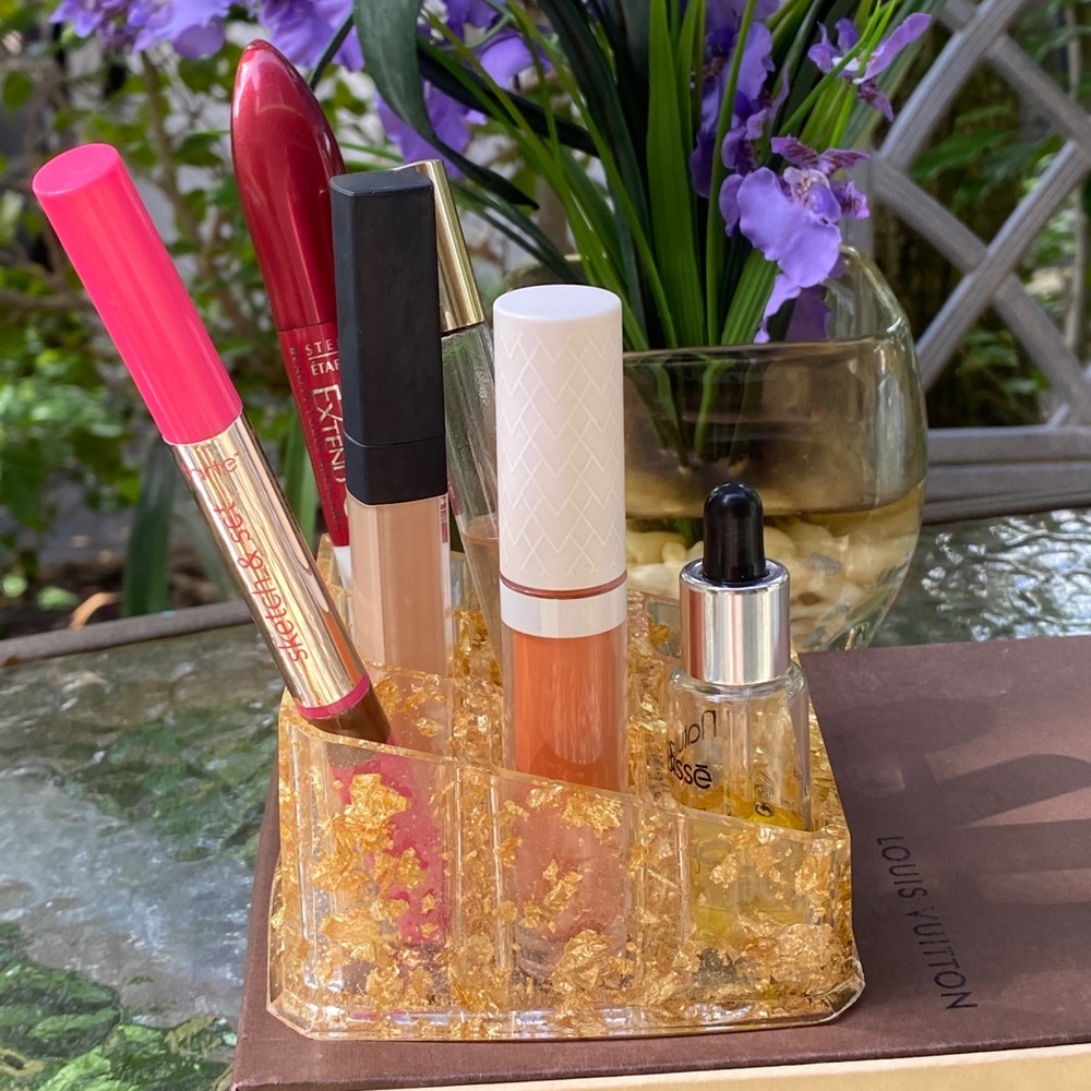 Gold Cosmetic Organizer Resin Art - Picture 6 of 16